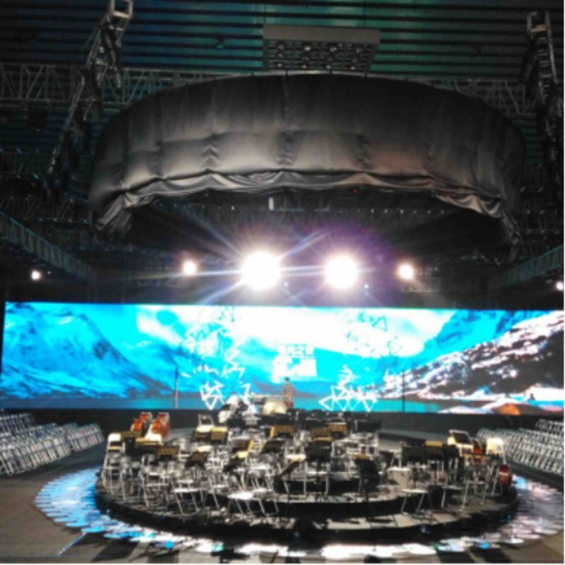 Factory Direct Supplier Flame Retardant Stage Round Circular Lifting Elevating Curtain / Drape