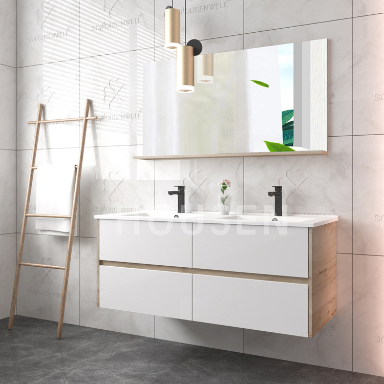 Family Economy MDF Style Wood Grain Paint Interspersed Wall Hanging Bathroom Furniture