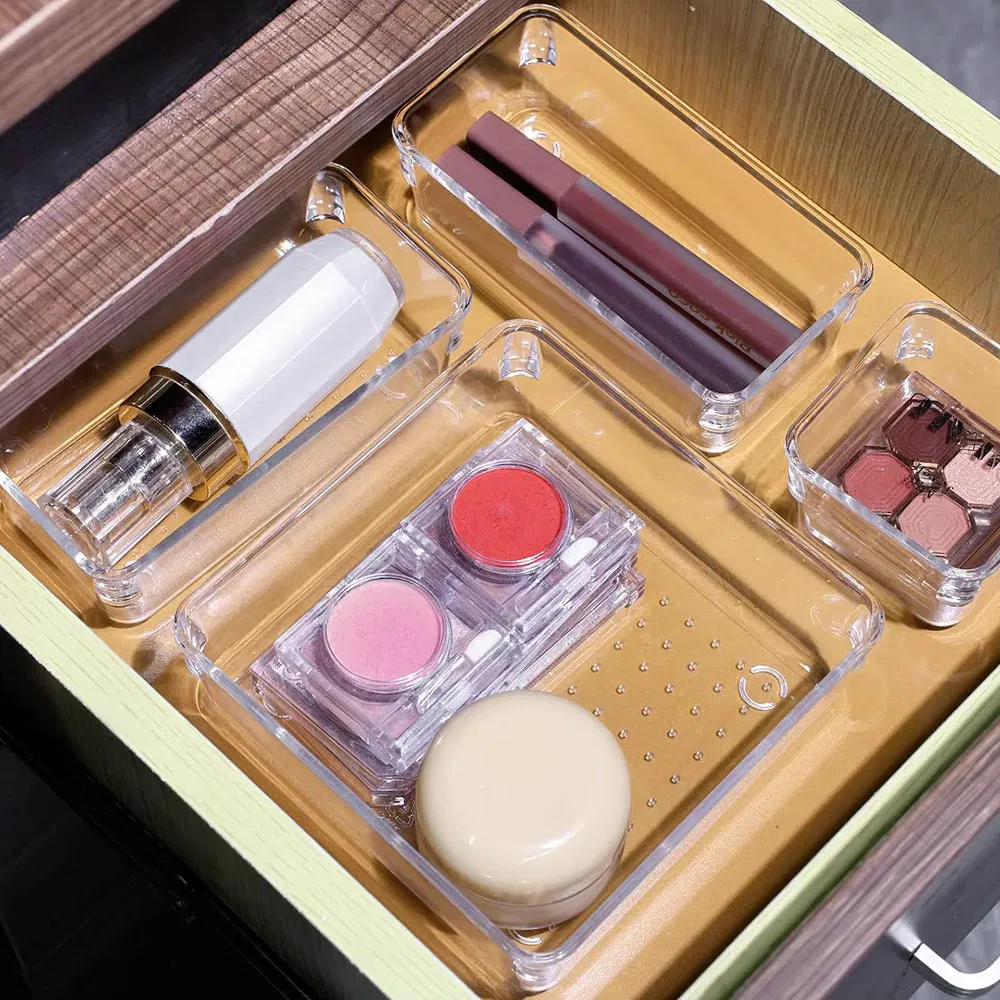 Cross Border Acrylic Grid Tray Adjustable Plug Home Makeup Storage &amp; Organization