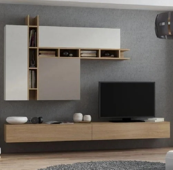 Wooden Hot Sell TV Cabinet Modern Design Living Room Furniture Wall Mounted Stand Luxury TV Unit