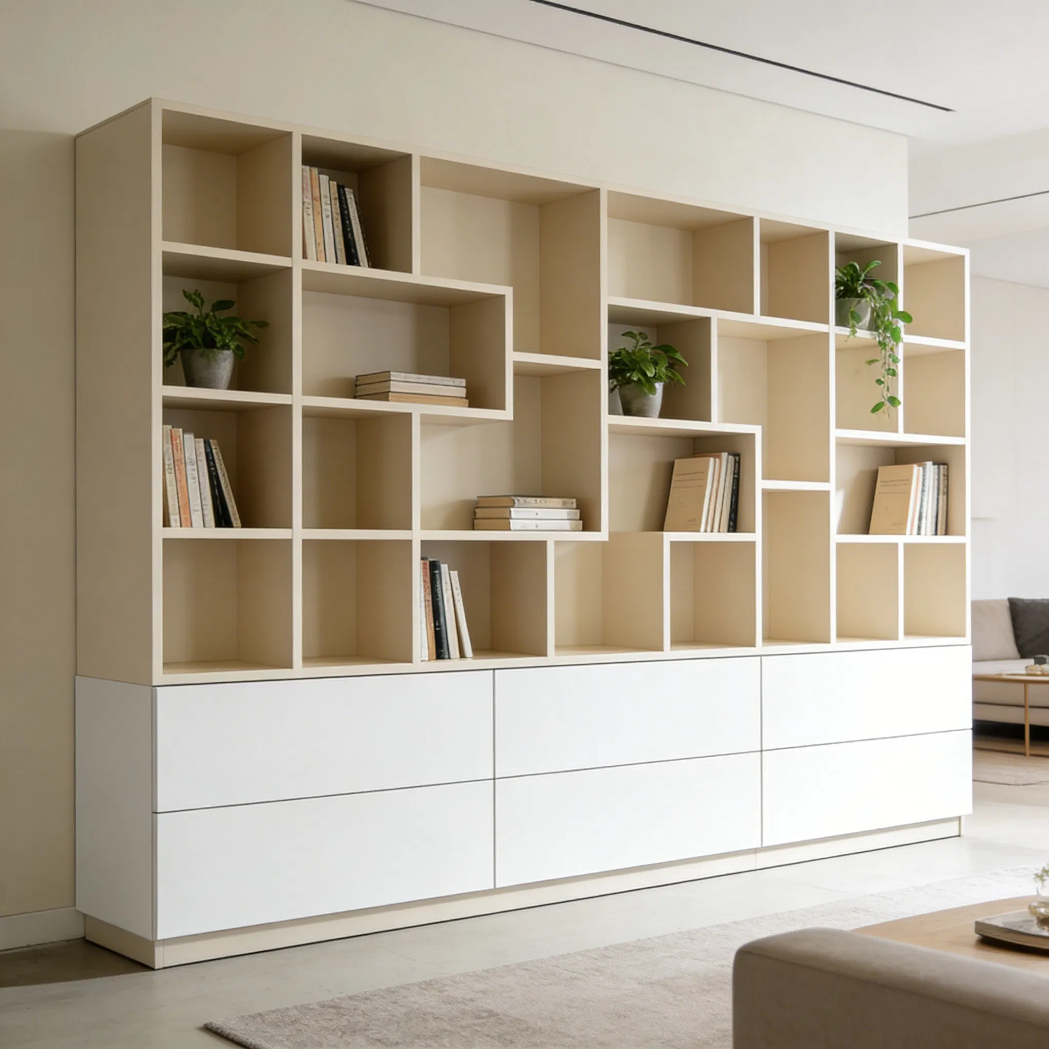 Open Shelf Drawer Included Anbangni Flat Pack / Assembled (Export Standard) Small Space Shelving Unit