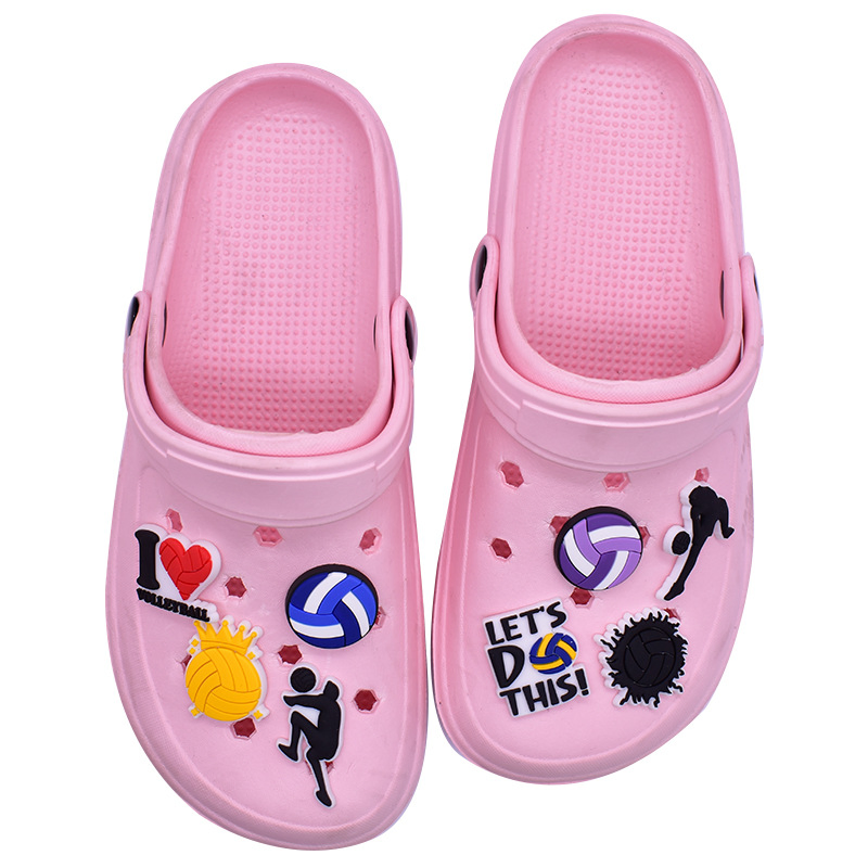 New Volleyball PVC Soft Glue Drip Plastic Detachable Decorative Buckle Hole Shoes Flower Shoe Buckle Cross-Border DIY Accessories in Stock.
