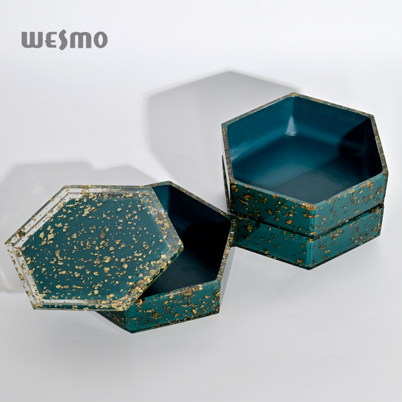 Multifunctional Dark Green Home Decoration Table Storage Boxes Organization