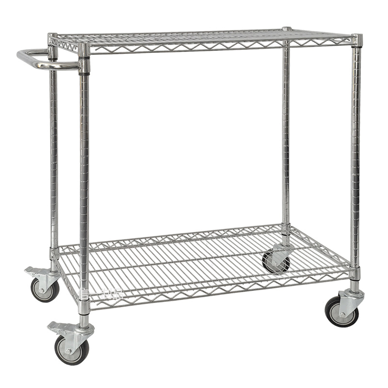 Multi-Layer Wire Mesh Shelving Unit with Wheels for Warehouses