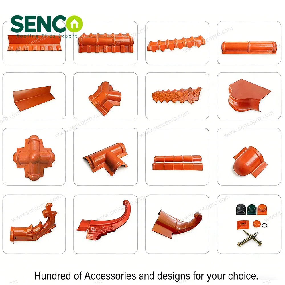 PVC Resin Tile Accessory ASA Resin Ridge End Ornament Chinese Style Roof Ridge Terminal Tile Decorative Tail Eave Extension for Resin Roof Ridge End Cap