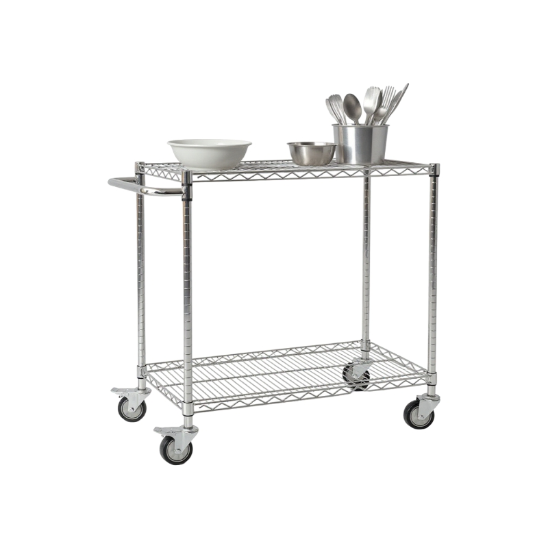 Multi-Layer Wire Mesh Shelving Unit with Wheels for Warehouses