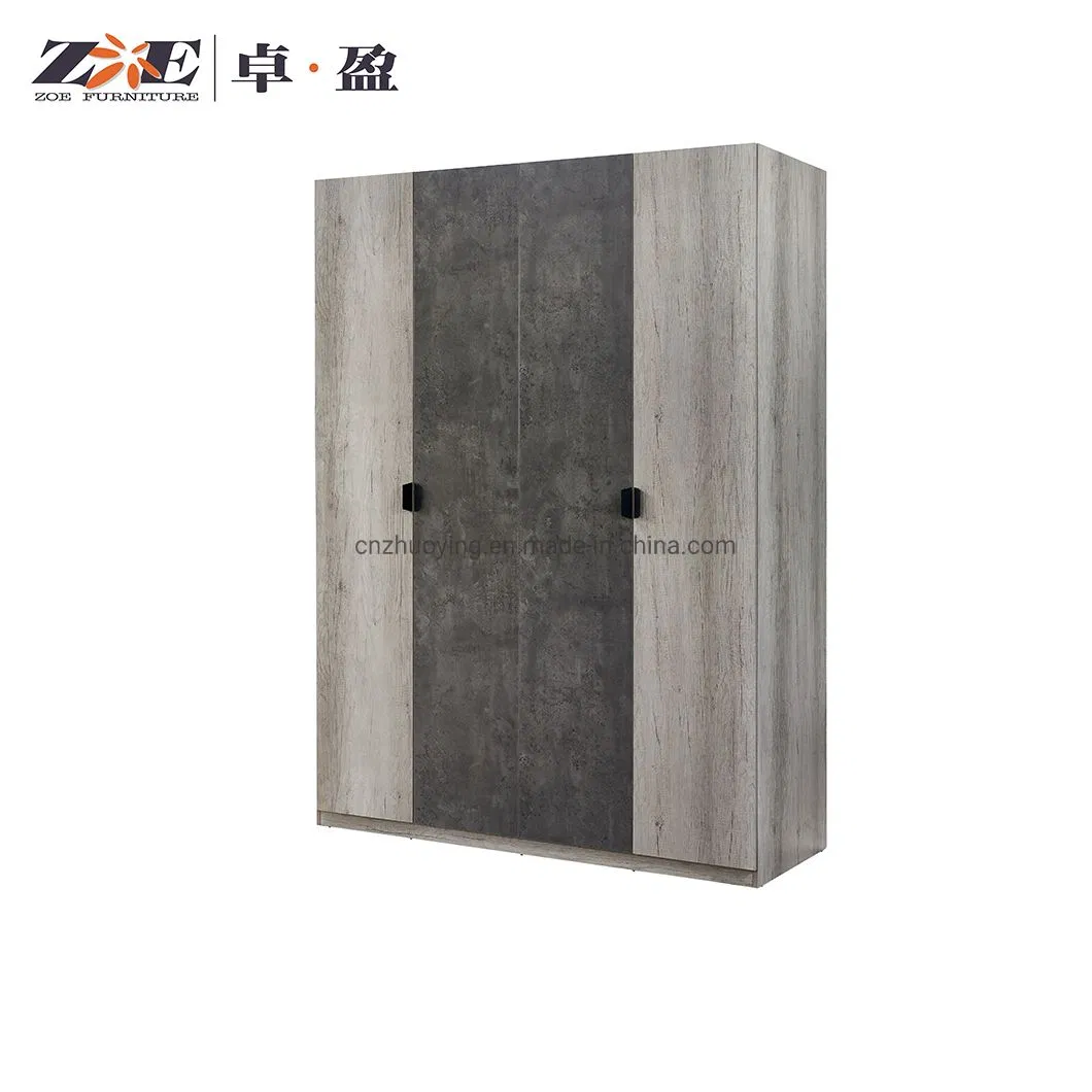 Functional Grey Bed with Nightstands Utility-Driven Home Bedroom Chinese Furniture