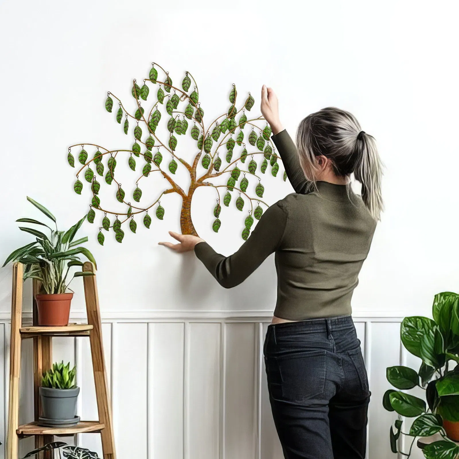 Home Garden Decorations Metal Tree Wall Art Hanging Decor Items