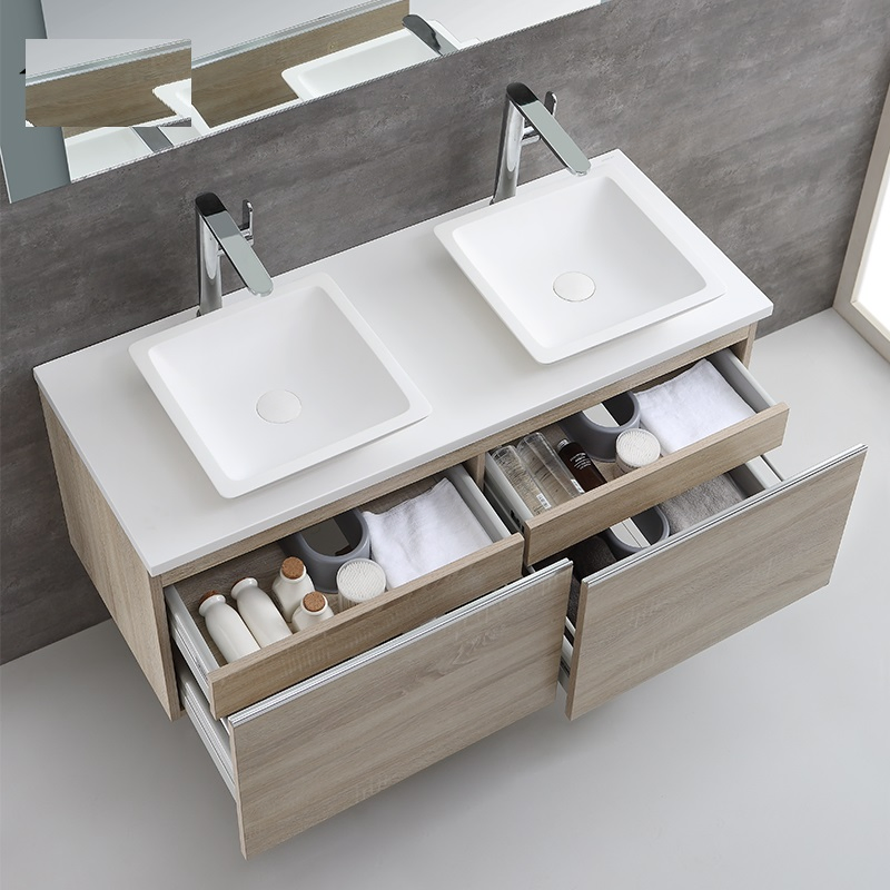 Chinese Factory Offer Customization Hot Selling Plywood Bathroom Cabinet Wash Basin Top Design Home Furniture