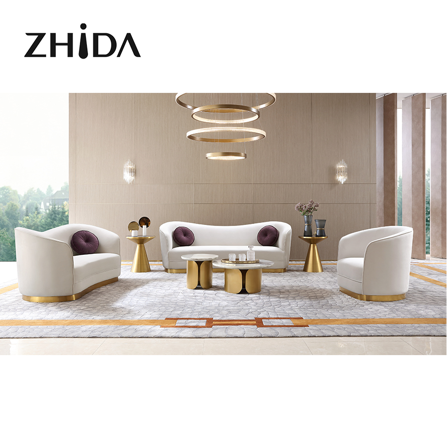 Italian Design Home Luxury Furniture Villa Living Room Velvet Sofa Set