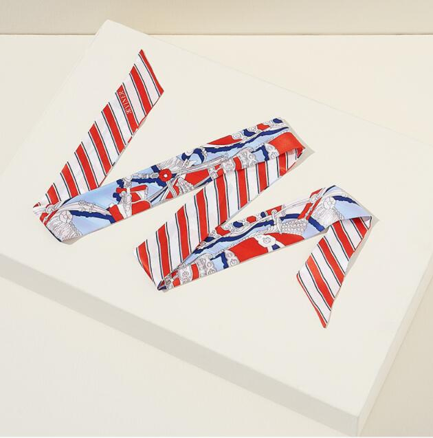 Custom Fashion Accessories Ladies Print Decorative Silk Twilly