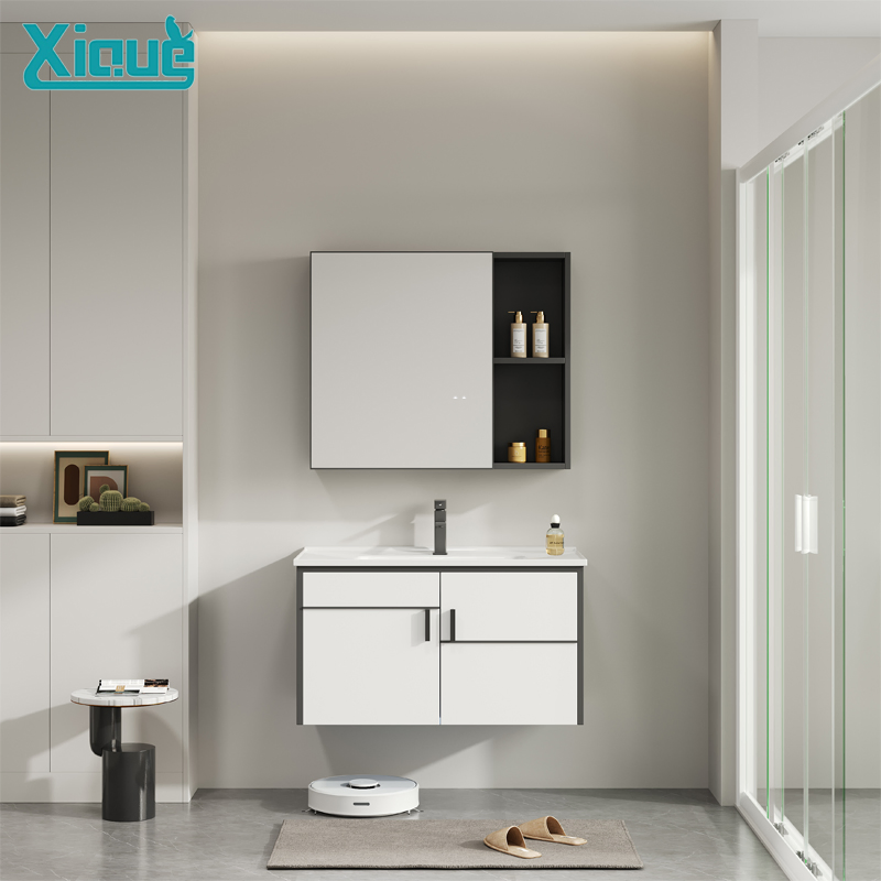 Customize Honeycomb Aluminum Classical Modern Corner Bathroom Cabinet Furniture with Ceramic Vanity