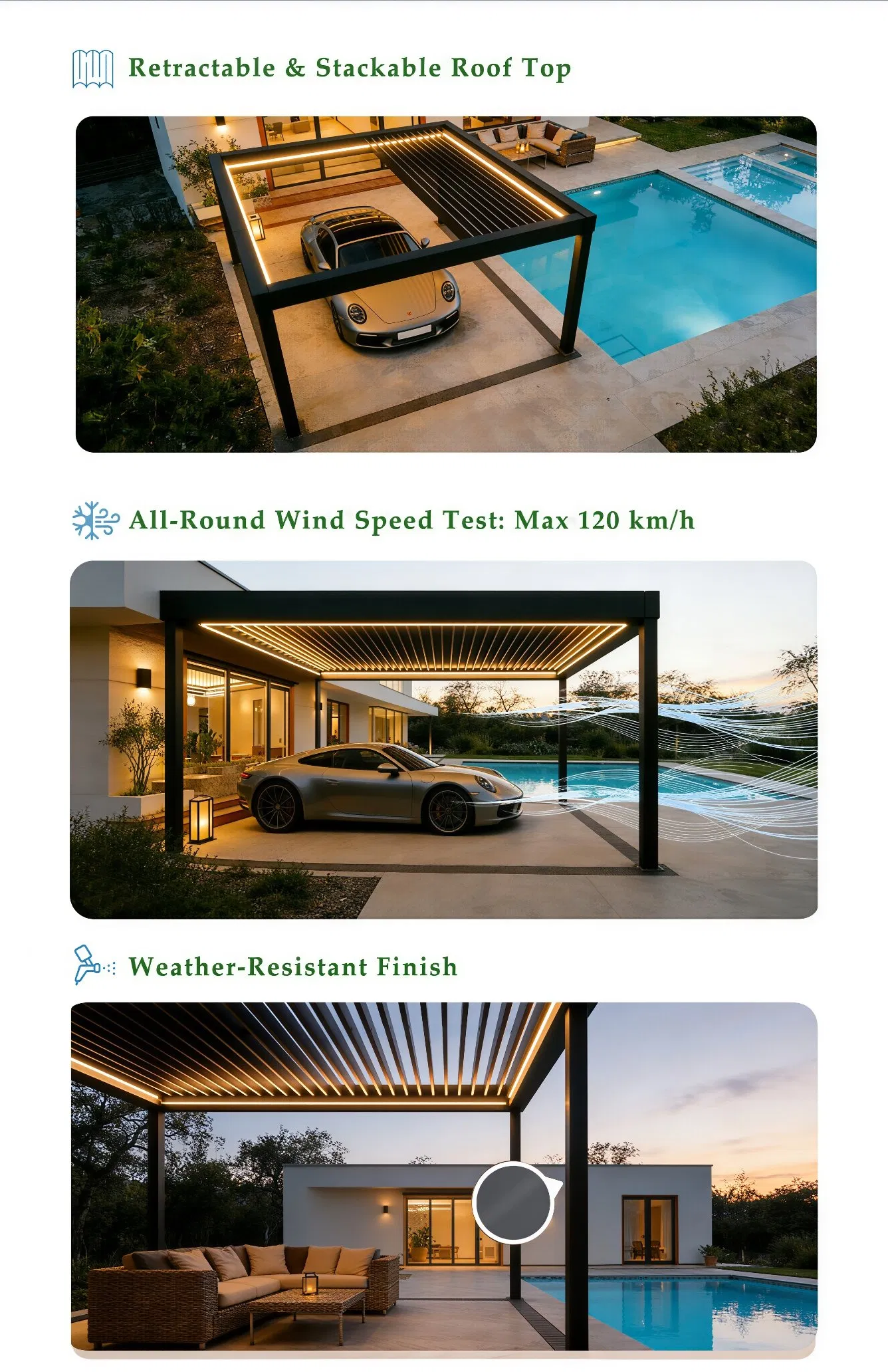 Louvered Waterproof Gazebo