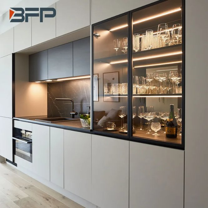 Modern Kitchen Cabinetry Melamine Cupboard Customized Kitchen Furniture