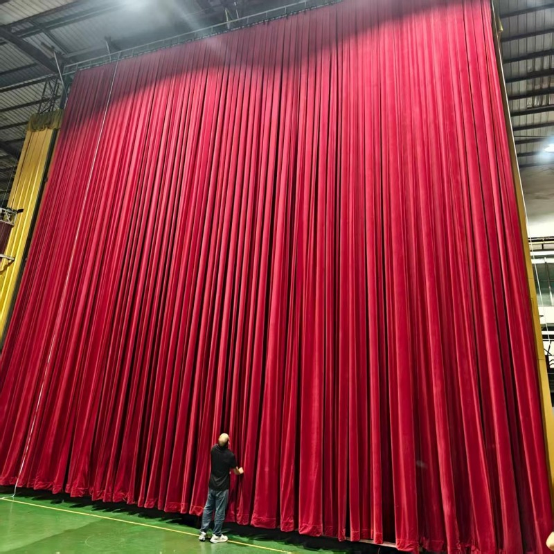 Theater &amp; School &amp; Auditorium Custom Ifr Professional Blackout Stage Velvet Curtain/Drape