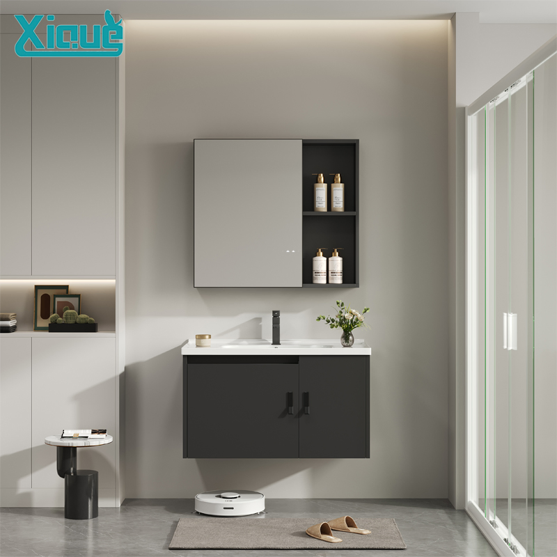 Customize Honeycomb Aluminum Classical Modern Corner Bathroom Cabinet Furniture with Ceramic Vanity