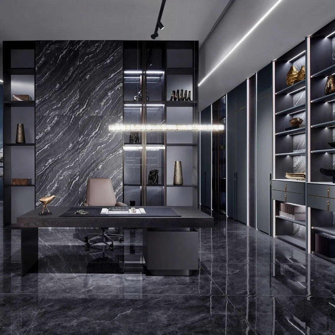 Eastern Aristocratic Traditional Luxury Leather Pattern Baking Paint Acrylic Wooden Kitchen Livingroom Wood Morden Home Furniture