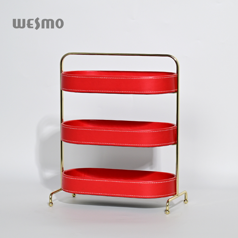 Red Home Accessories Desktop Storage Shelf Office Organization Storage Rack Tray