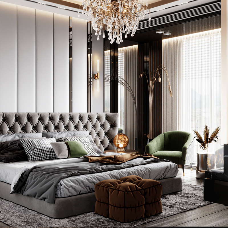 Hotel Bedroom Bed Sets New Light Luxury OEM Design Custom Furniture