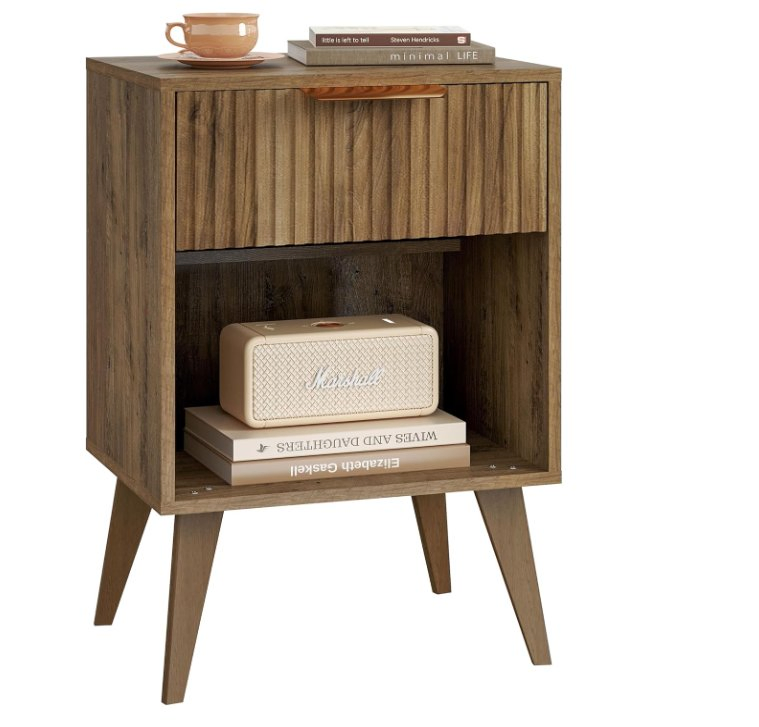 ND Table Side Table for Living Room, Bedroom, Caramel Oak