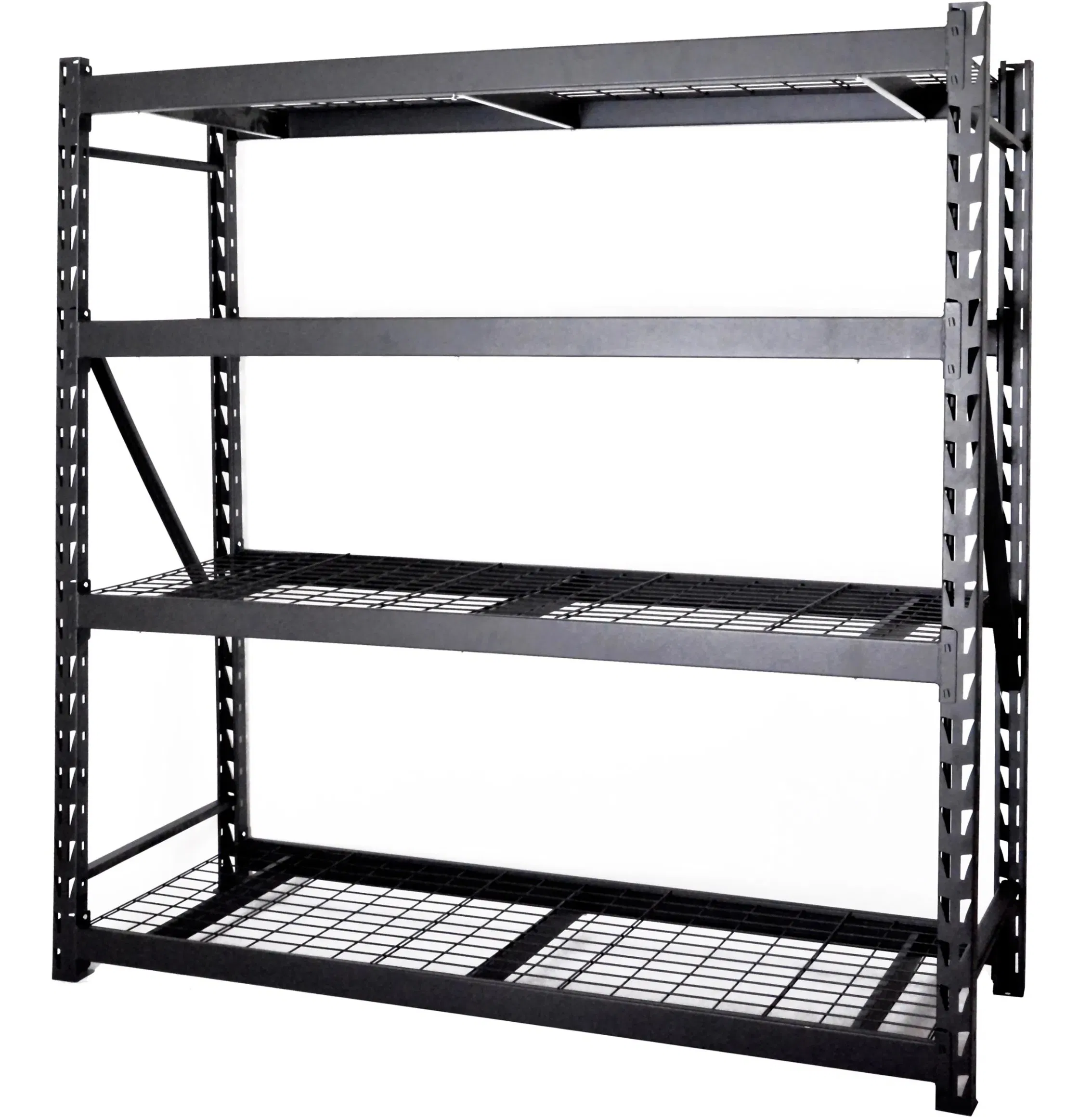 4 Shelf Adjustable Metal Garage Shelving Unit with Wire Decking