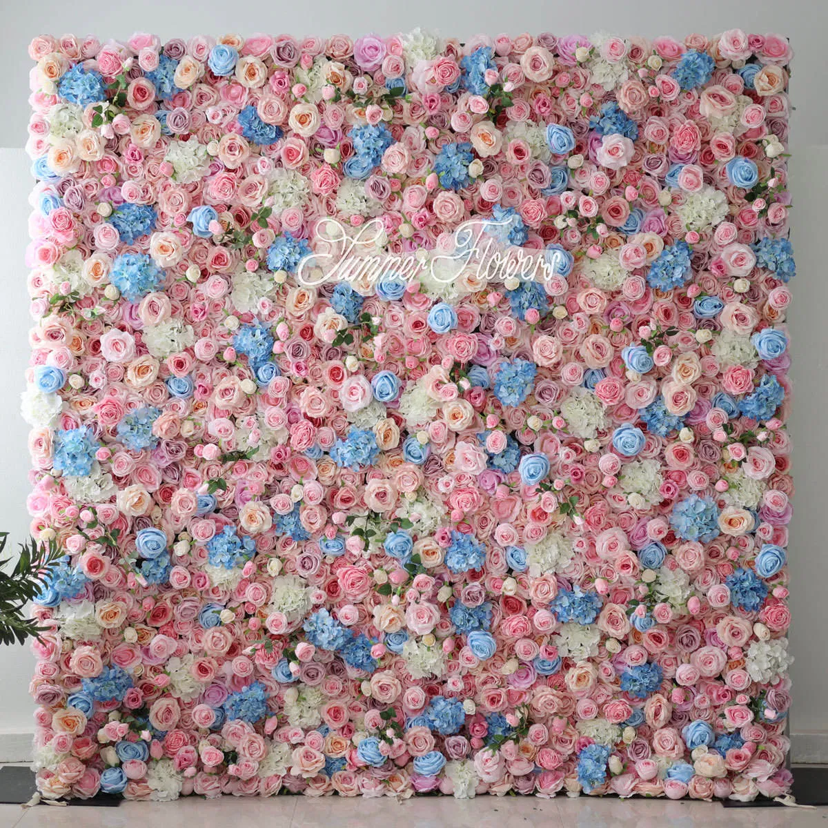 Artificial Flower Wall Background Custom Floral Panel for Wedding Party Background Decoration