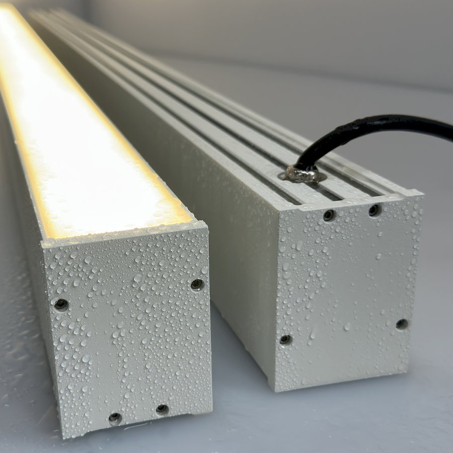 Waterproof LED Linear Lighting Fixture with IP65 Rating for Wet Locations