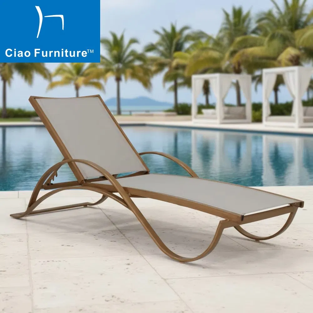 Hot Selling Outdoor Beach Hotel Garden Pool Side Aluminum Sling Sun Lounger Furniture