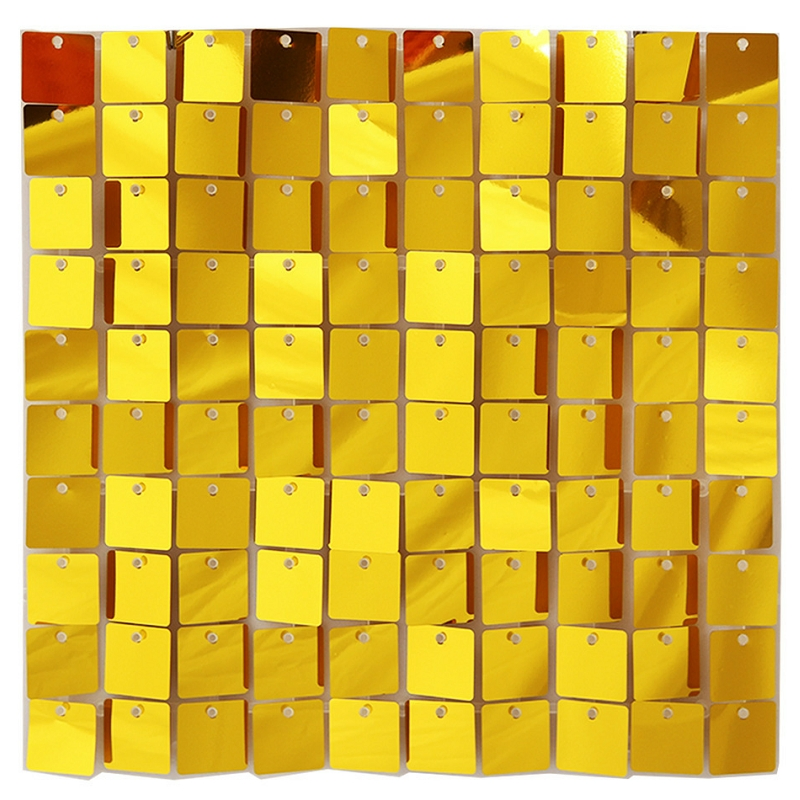 Gold Glitter Shimmer Wall Sequin Panel Backdrop Birthday Wedding Party Event Decoration