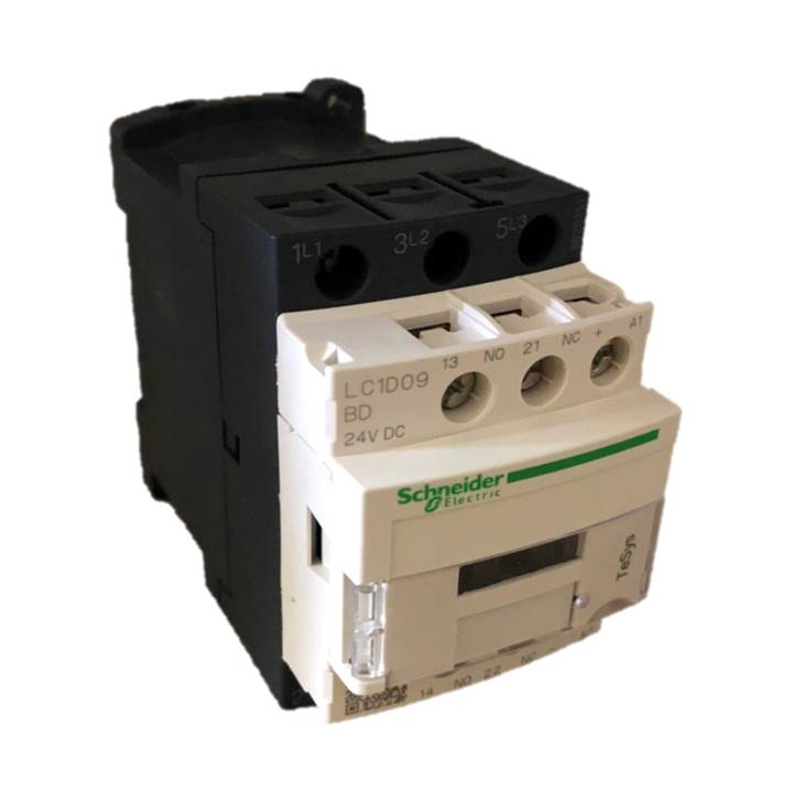 Hot Sales LC1D09BD 9A 250A 24VDC 3P DC Magnetic Contactor IP20 Rated 1NO+1NC Contacts