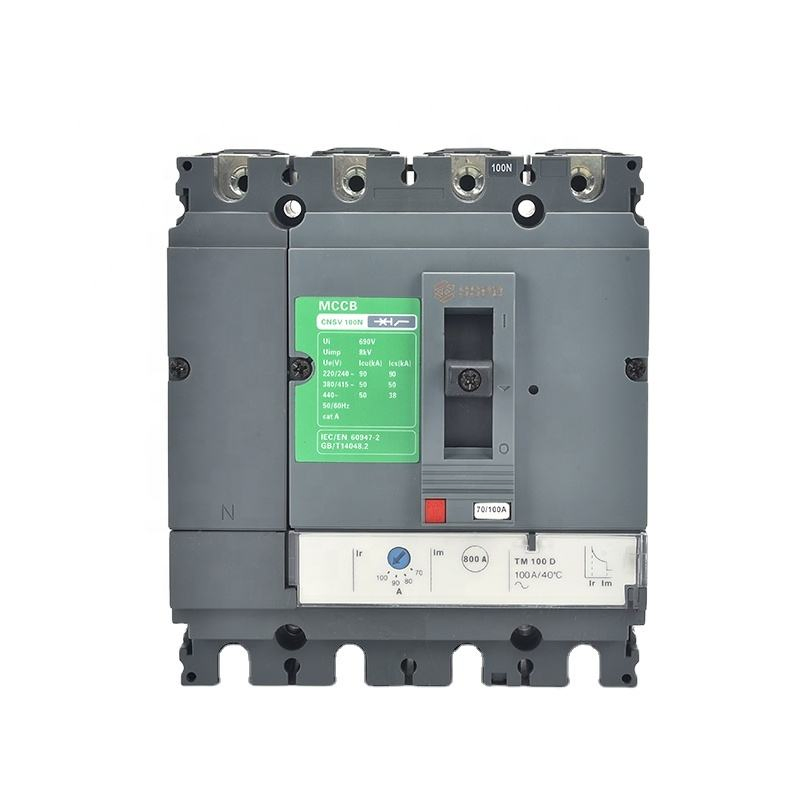 Cvs100 100A MCCB Compact Molded Case Circuit Breaker Thermal Magnetic 3 Pole 4 Pole 690V