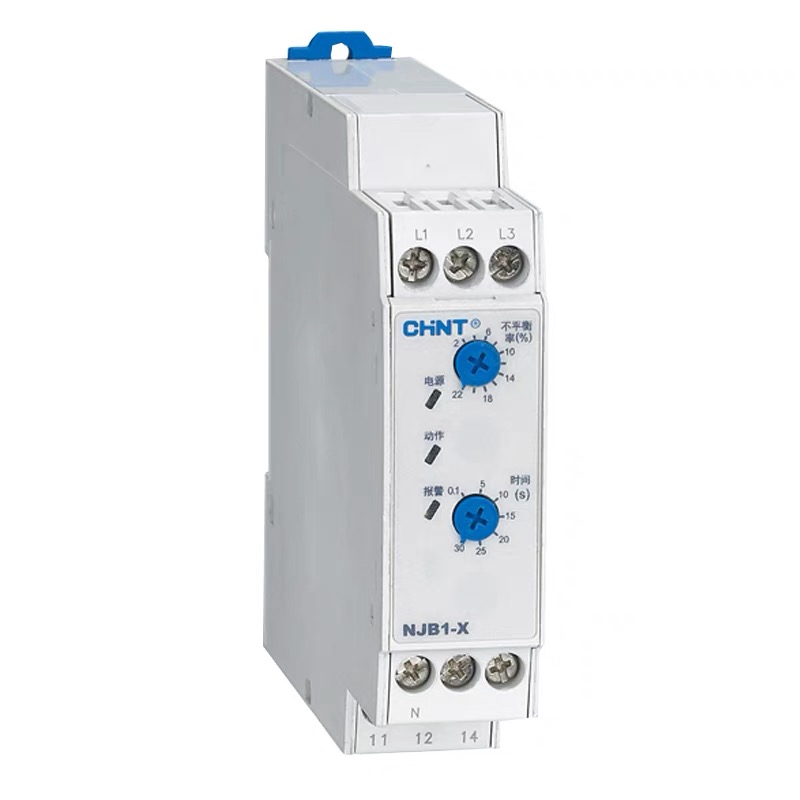 NJB1-X1 380V Phase Failure Phase Sequence Protection Three-Phase Protector Relay 10kA Breaking Capacity Copper Material DIN-Rail