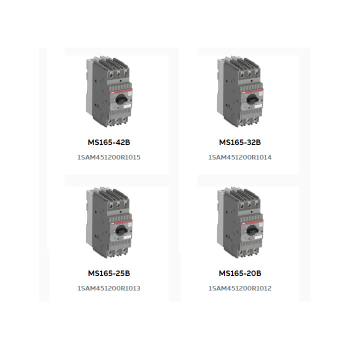 A B B Manual Motor Starter MS165-16 MS165-20 MS165-25 MS165-32 MS165-42 MS165-54 MS165-65 MS165-73 MS165-80