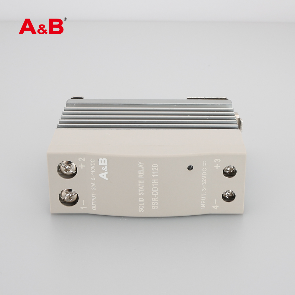Din Rail Miniature Solid State Relay SSR-DD1H 1120 20A 5-110VDC Low Power Switch with Heatsink Sealed for Protective Usage