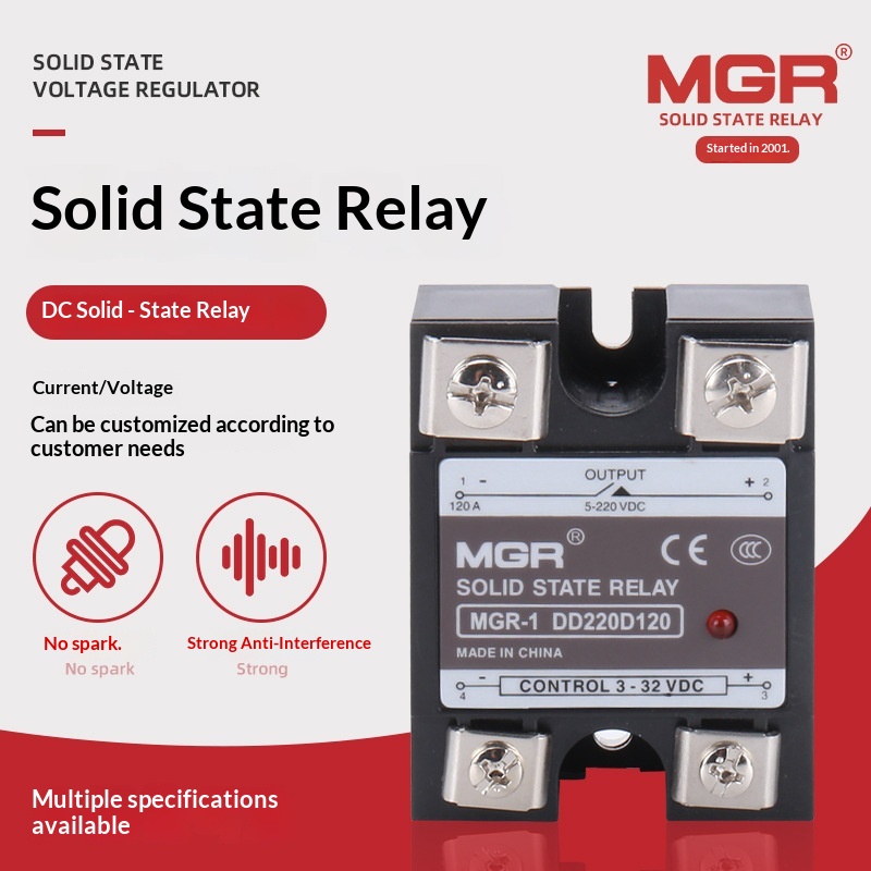 120A DC SSR Meiger MGR-1 DD220D120 Industrial Grade Isolated Non-contact Solid State Relay for PLC Automation Power Control