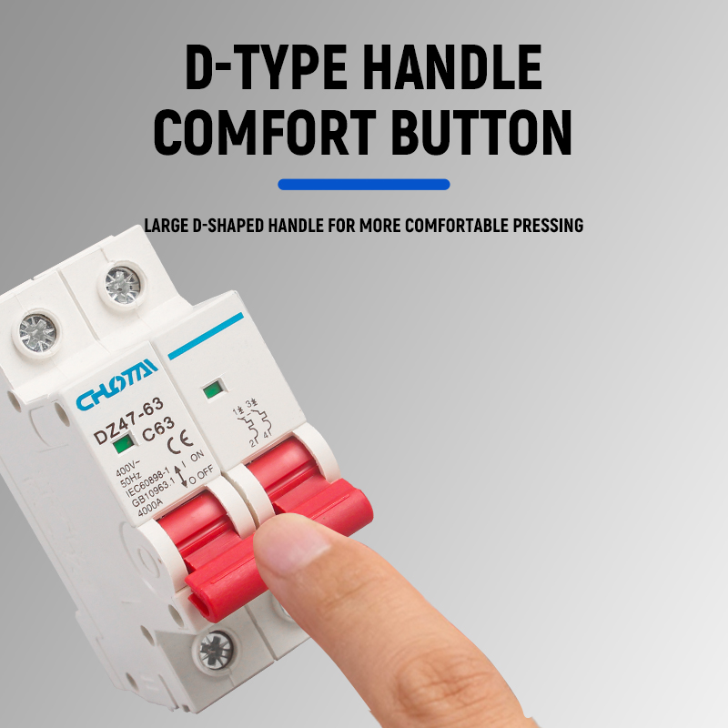 LONGTAI DZ47-63 2P 16A-63A 3KA 4KA 400V AC C Type MCB Miniature Circuit Breaker PA66 Material CE Certified Din Rail Mounted OEM