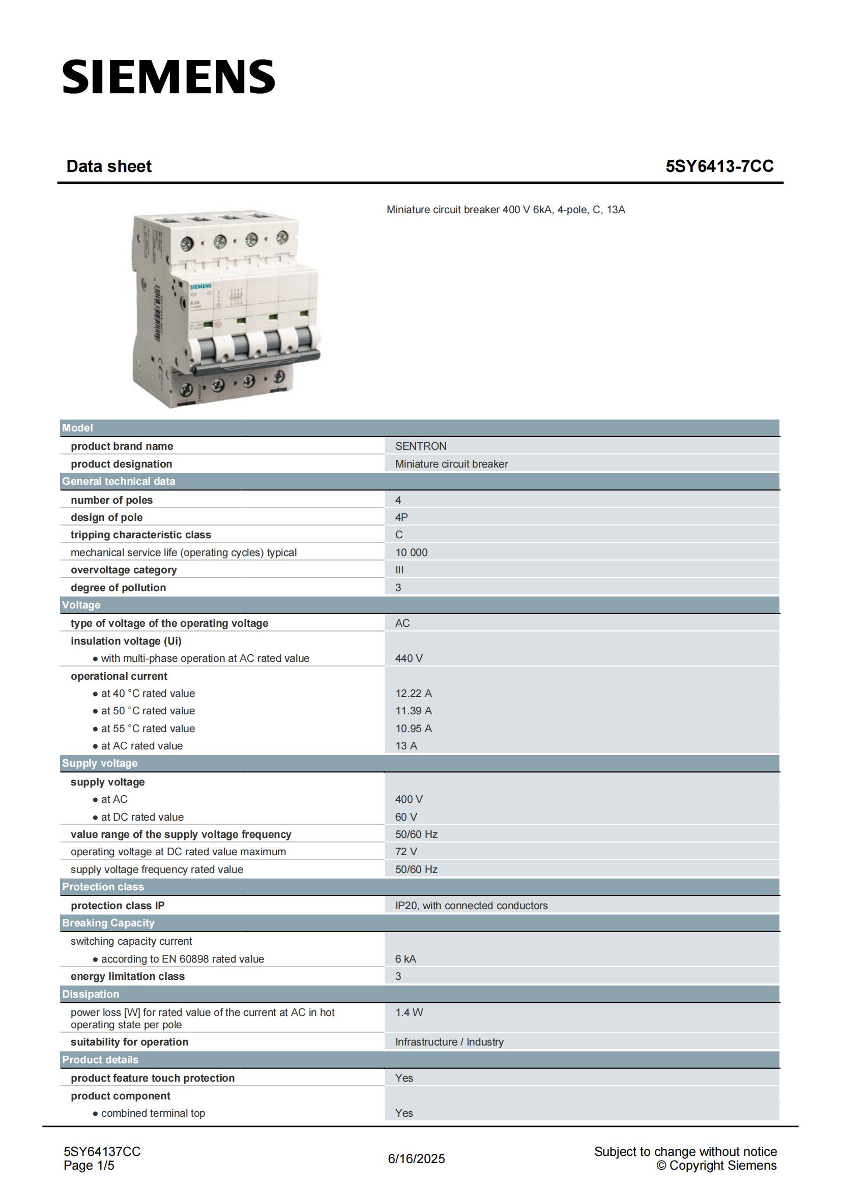Specification Detail 1