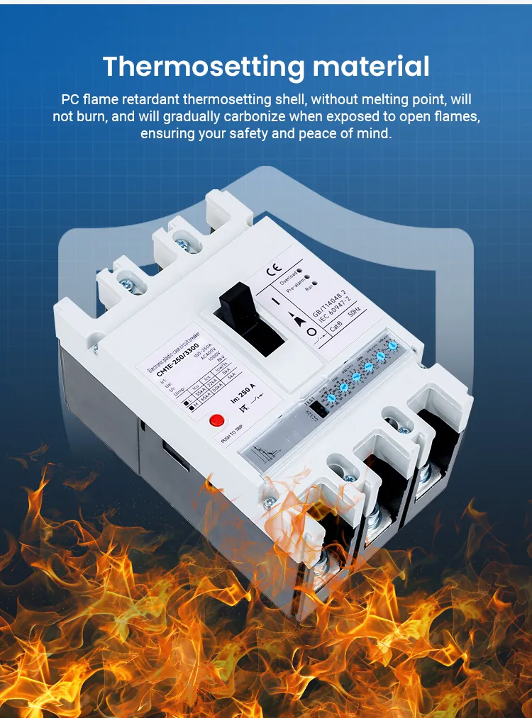 Durable Thermal Magnetic MCCB Molded Case Circuit Breaker 63A 125A 250A 400A 630A 800A 1000A 1250A 1600A
