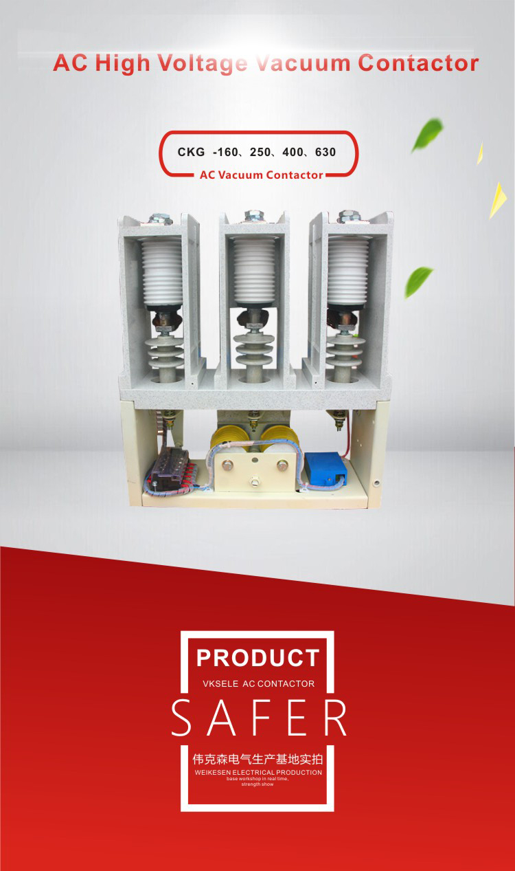 CKG-160 CKG-250 CKG-400 CKG-630 160a 250a 400a 630a 12KV AC High Voltage Vacuum Contactor