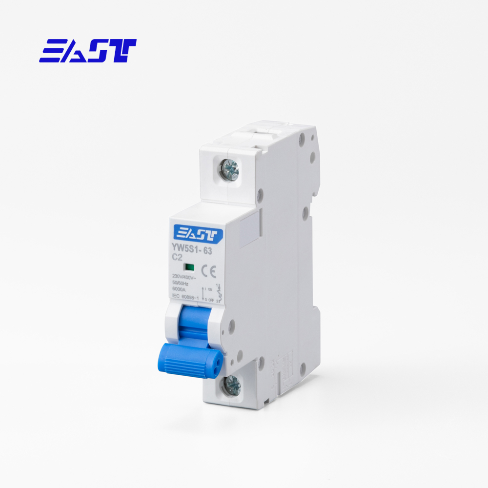 EAST Industrial Grade CE Certified YW5S1 1P 10KA 1A-63A DIN Rail Miniature Circuit Breaker MCB for Factory Use
