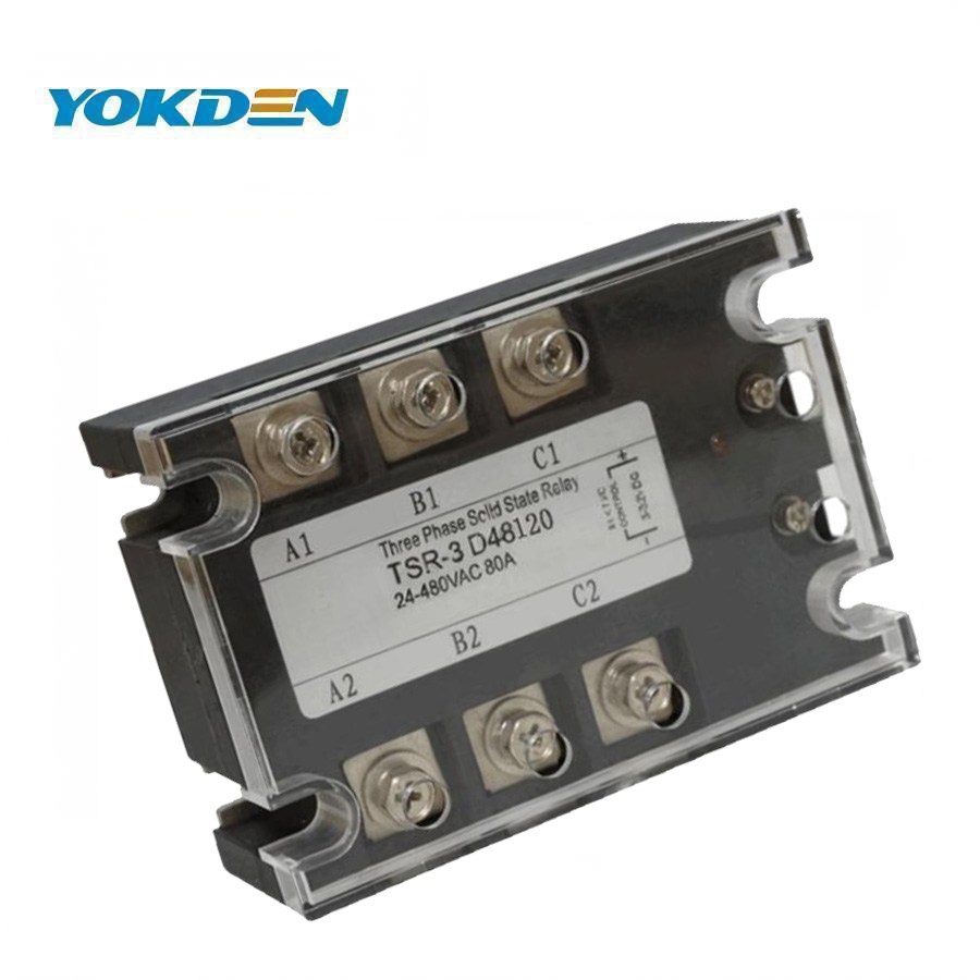 Three Phase Solid State Relay SSR 10A-200A DC Control 24-480VAC Contactless AC Relay TSR-10DA TSR-80DA