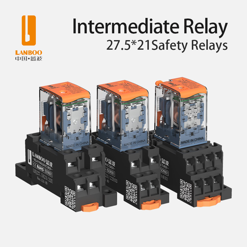 LANBOO Small Intermediate Electromagnetic Relay F18 HH54 MY AC DC 12 24 220V Big 8 Feet Transparent Rele 8 Pines
