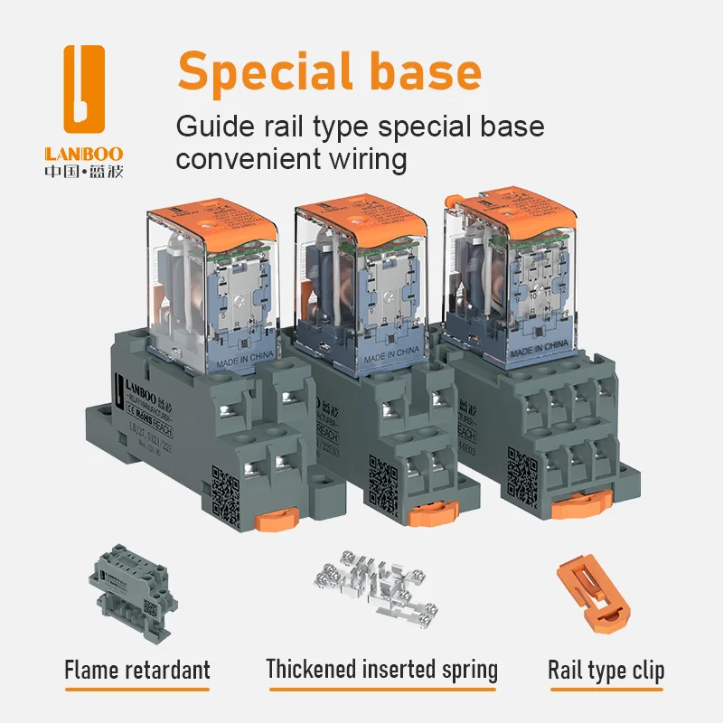 LANBOOmanufacturer Of Relay 14pin 12DC 24VDC 220VAC Intermediate Relay Industrial Relay 5A With Base