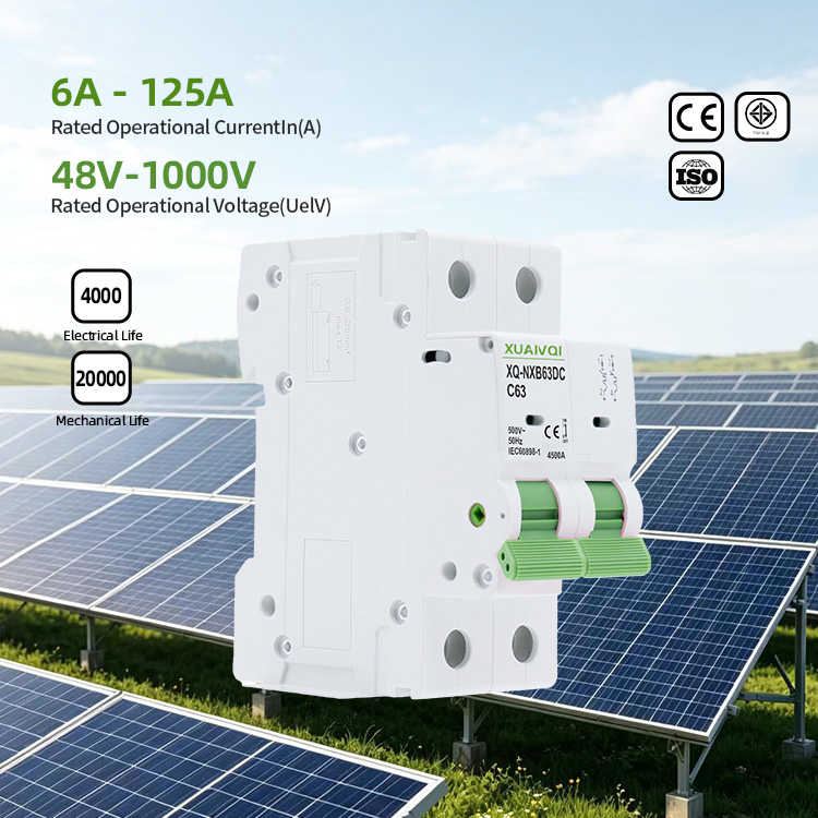 DC Electrical Mcb 500v 1000v 1/2/4 Pole 6-63A Solar Wholesale Dc Miniature Circuit Breaker for PV System with CE