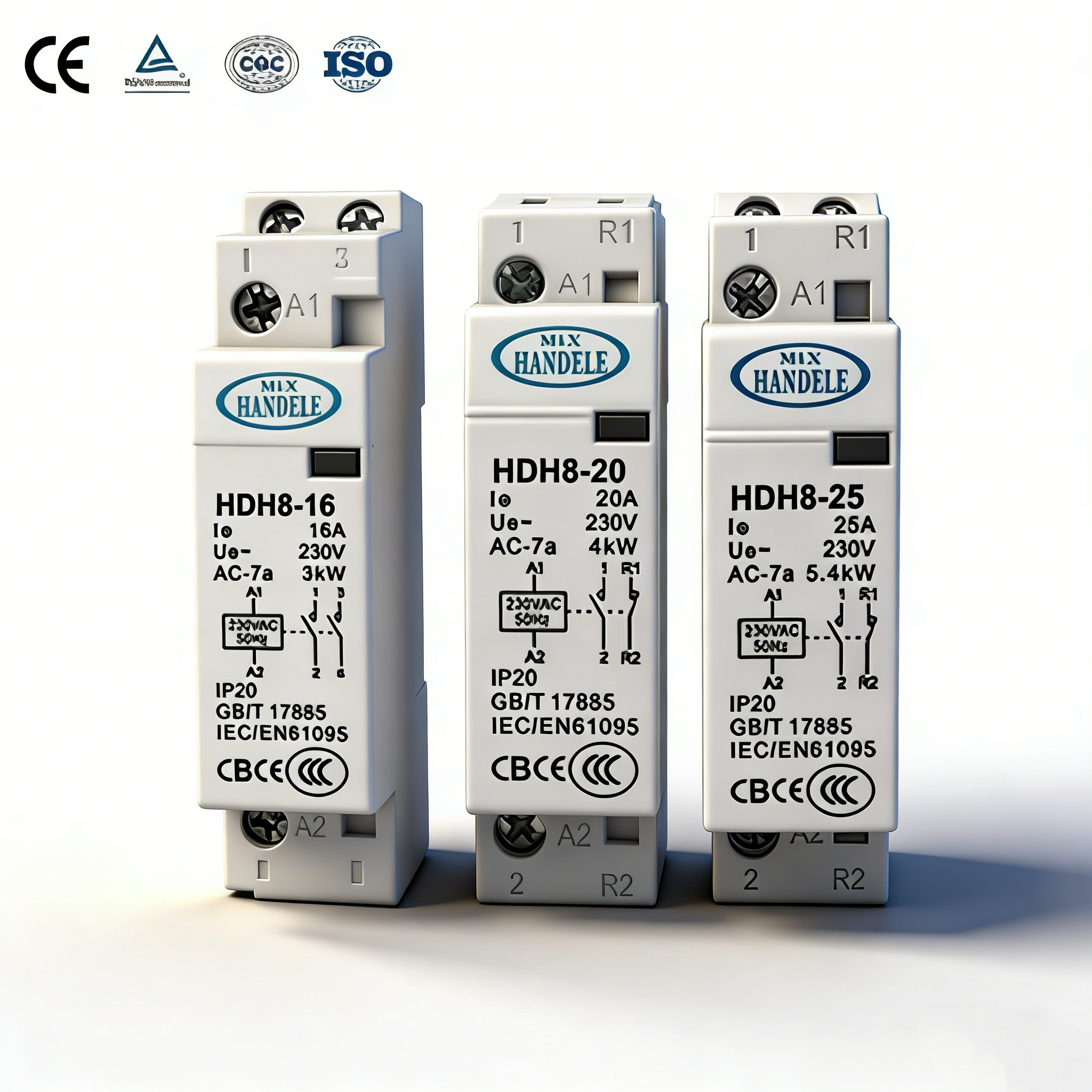 Magnetic DIN Rail AC Contactor Home Use Modular AC Contactor 220v 2-4p Contactor Ac Contactor Price