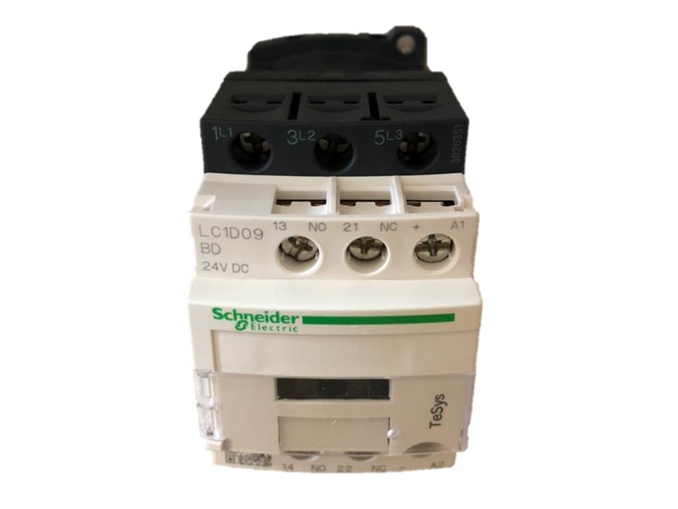 Hot Sales LC1D09BD 9A 250A 24VDC 3P DC Magnetic Contactor IP20 Rated 1NO+1NC Contacts