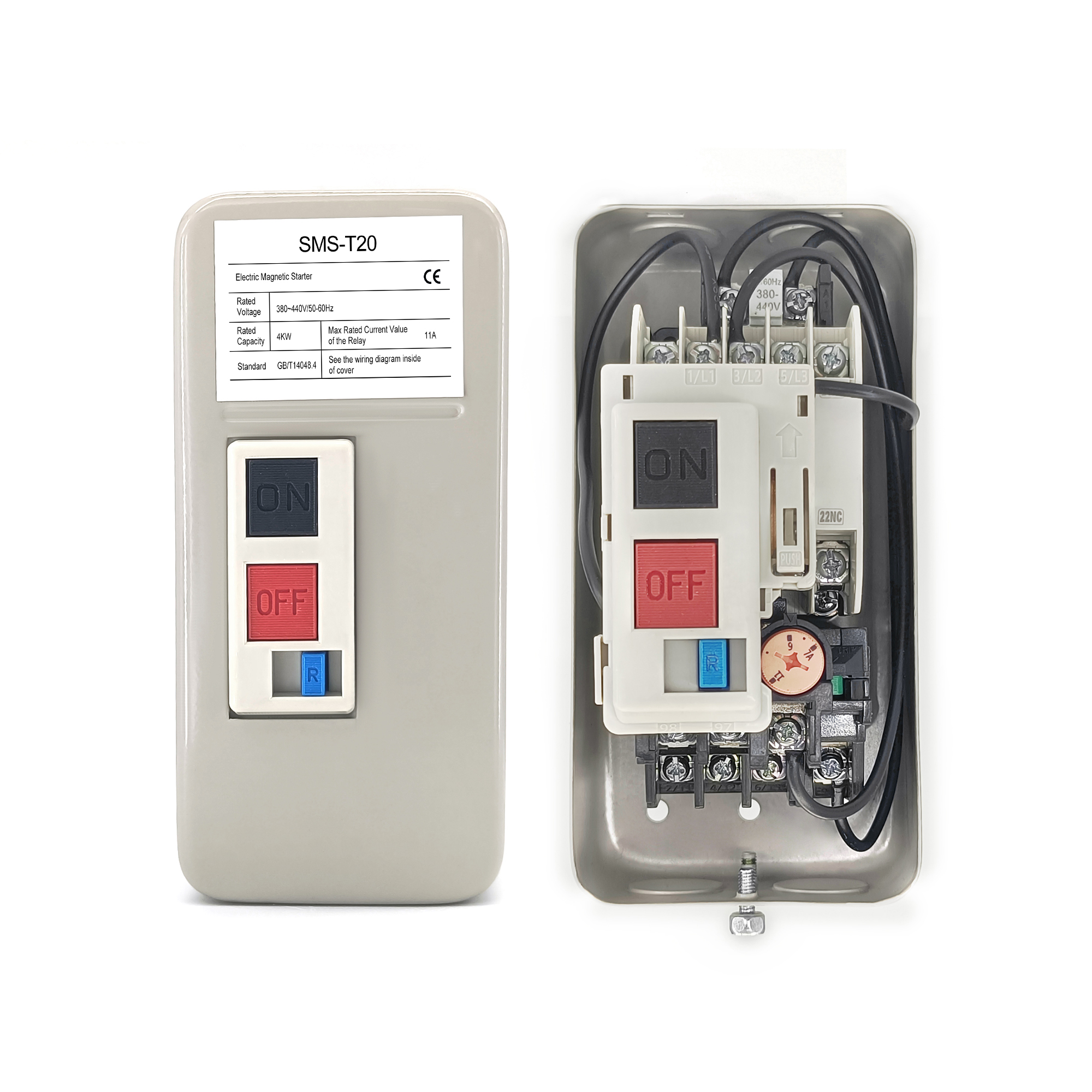 AC 3p Manual Starter Motor with 15KW for HP Electricity 220V Magnetic Control for Starter Motor Magnets