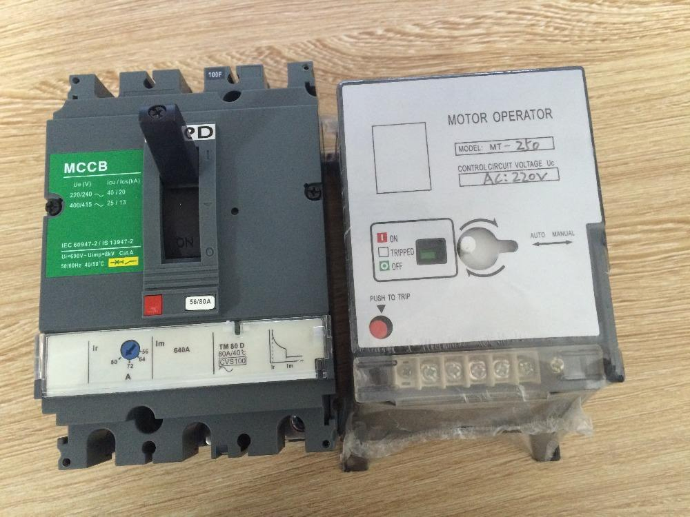 Cvs100 100A MCCB Compact Molded Case Circuit Breaker Thermal Magnetic 3 Pole 4 Pole 690V