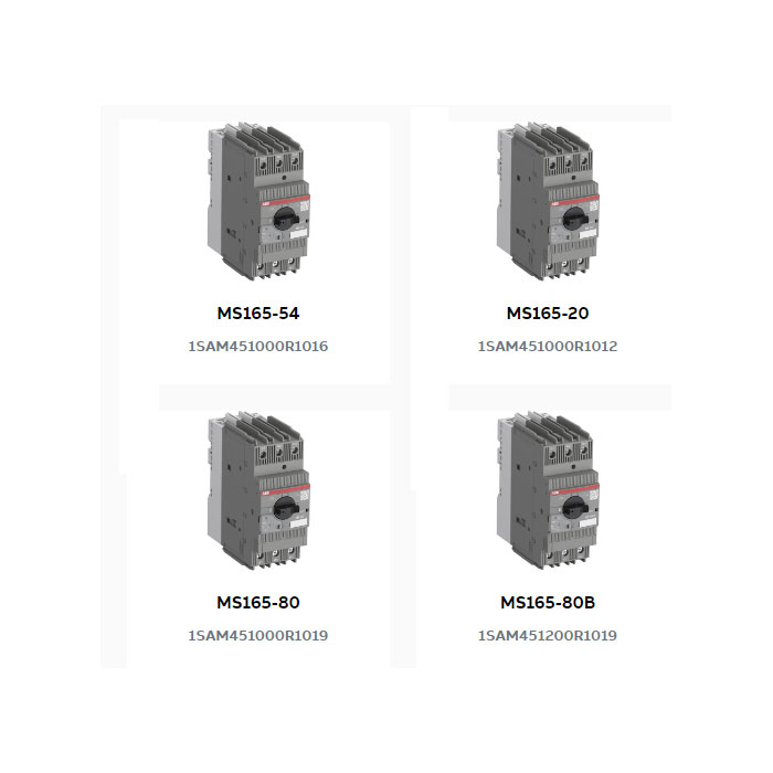 A B B Manual Motor Starter MS165-16 MS165-20 MS165-25 MS165-32 MS165-42 MS165-54 MS165-65 MS165-73 MS165-80