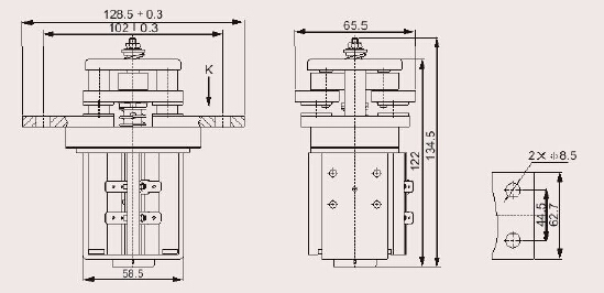 DC Contactor Dimensional Data